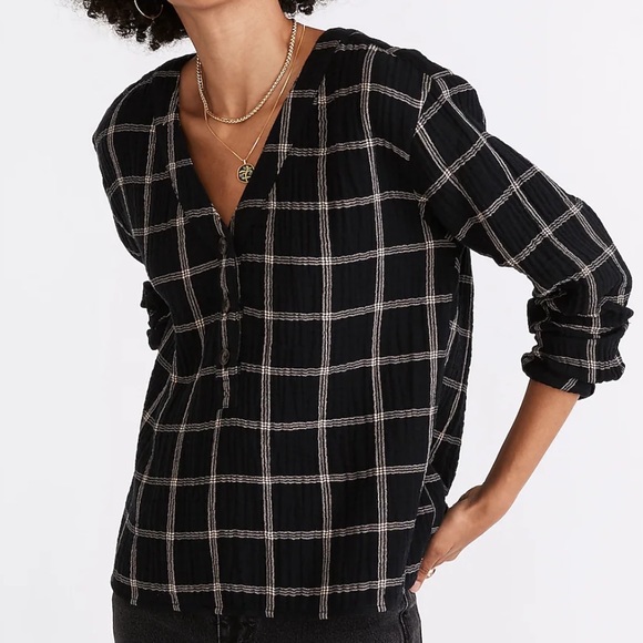 Madewell Tops - Madewell Lightspun Evert Top in Windowpane